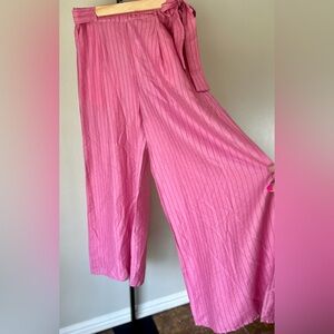 Elegant Pink Wide Leg Trousers